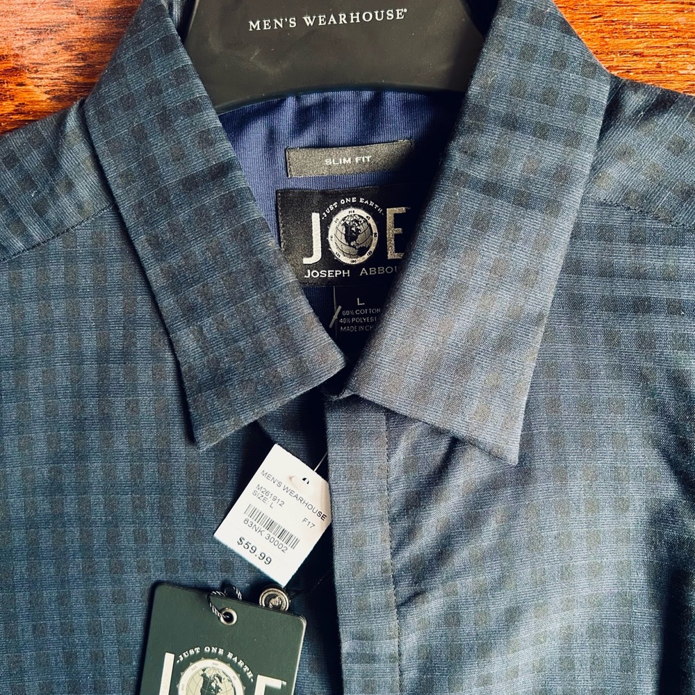 NWT Joseph Abboud Dress Shirt L Slim Fit